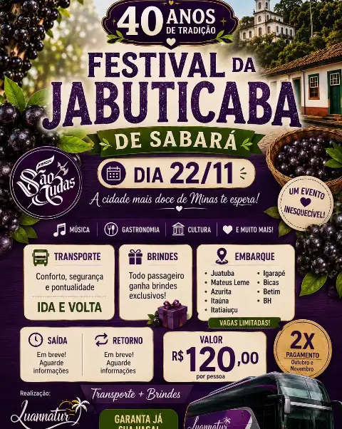 Excursão ao Festival da Jabuticaba de Sabará