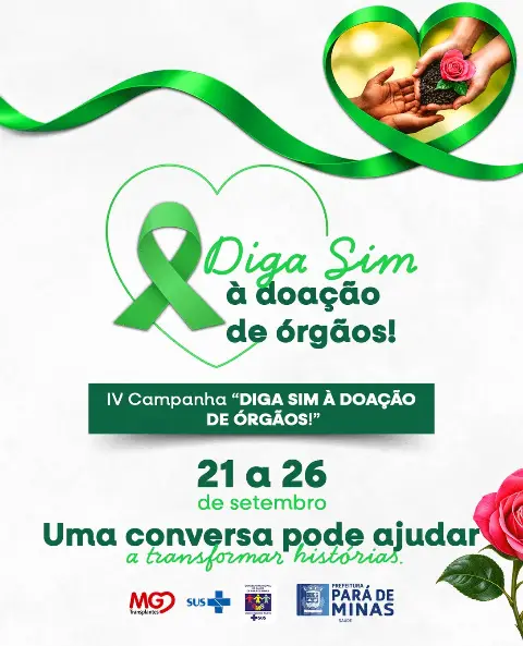 Campanha "Diga Sim à Doação de Órgãos" em Pará de Minas