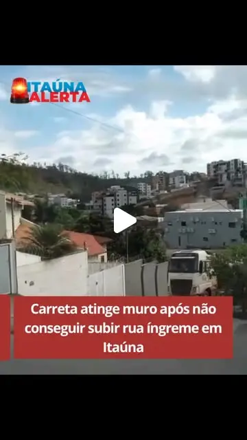 Carreta atinge muro de loteamento na Chácara do Quitão