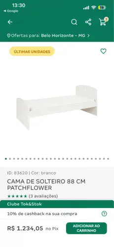 Cama solteiro Tok&Stok Patchflower