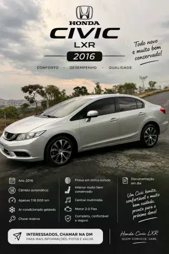 Honda Civic Sedan LXR 2.0 Flexone 16V Aut. 4P 2016