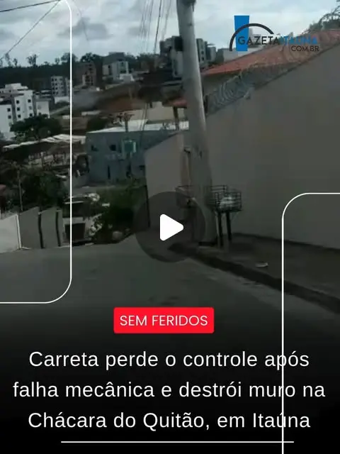 Carreta atinge muro após pane mecânica no Chácara do Quitão