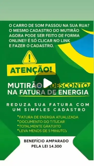 Mutirão do Desconto na Energia – garanta sua vaga