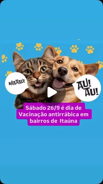 Vacinação antirrábica para cães e gatos neste sábado