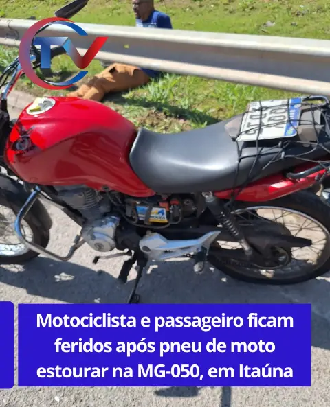 Motociclista e passageiro ficam feridos após queda na MG-050
