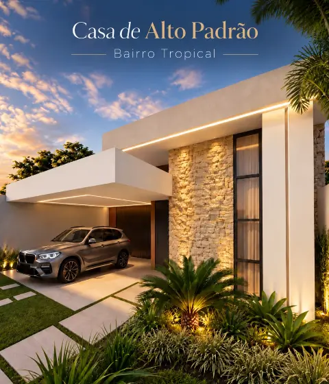 Casa alto padrão com 3 quartos no Tropical