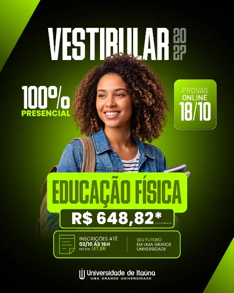 Graduação em Educação Física 100% presencial – inscrições até 02/10