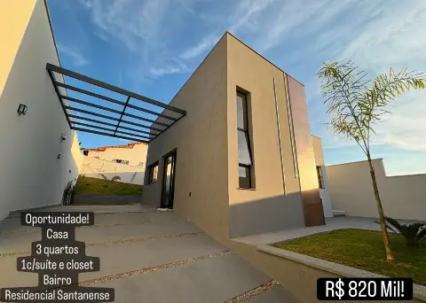 Casa 3 quartos com suíte e 5 vagas no Residencial Santanense