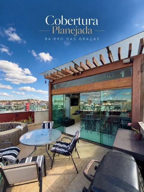 Cobertura 212 m2 com área gourmet no bairro das Graças