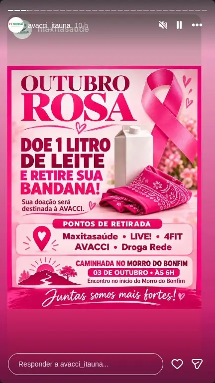 Caminhada Outubro Rosa no Morro do Bonfim