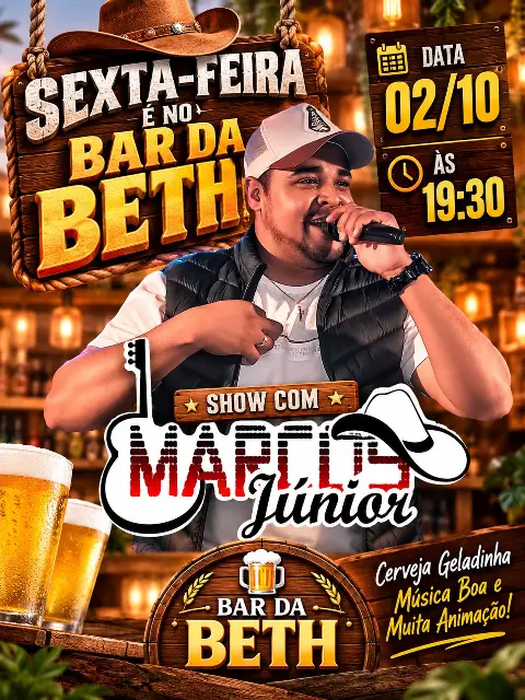 Show Marcelo Júnior – Sexta no Bar da Beth