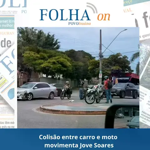 Colisão entre carro e moto na Av. Jove Soares, Centro