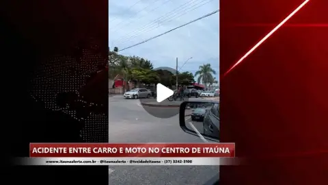 Acidente entre carro e motocicleta na região central