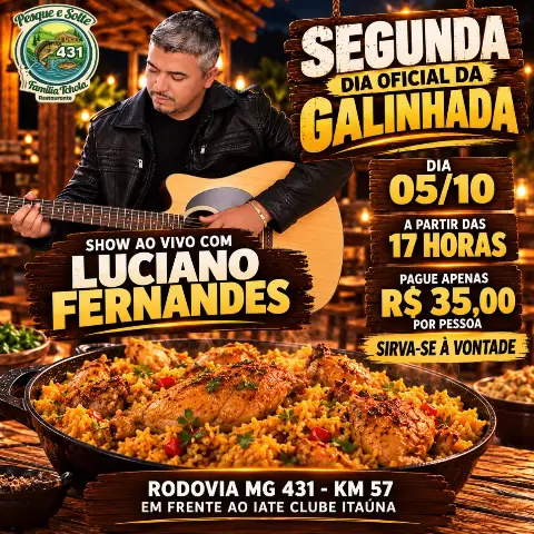 Galinhada com show ao vivo no Família Tchola