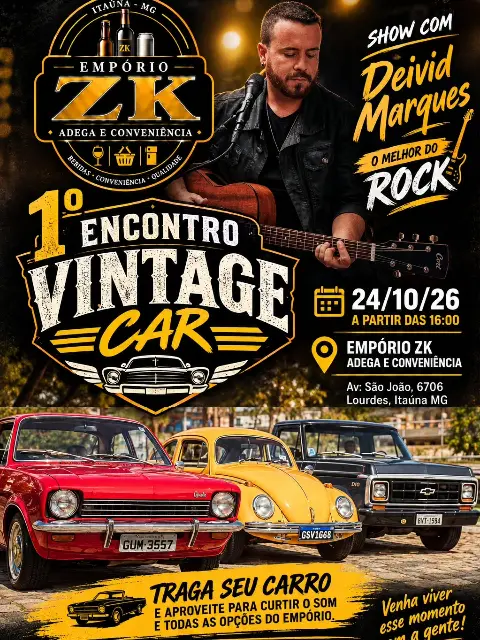 1o Encontro Vintage Car Show no bairro Lourdes, 24/10