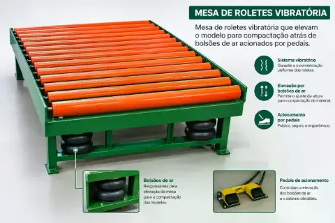 Mesa de Roletes Vibratória
