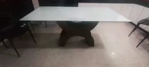 Mesa retangular de vidro