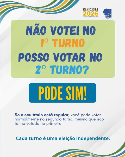 Não votou no 1o turno? Saiba se pode votar no 2o turno