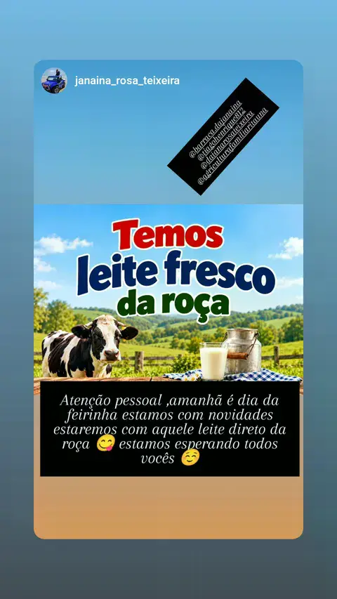 Feirinha com leite fresco direto da roça