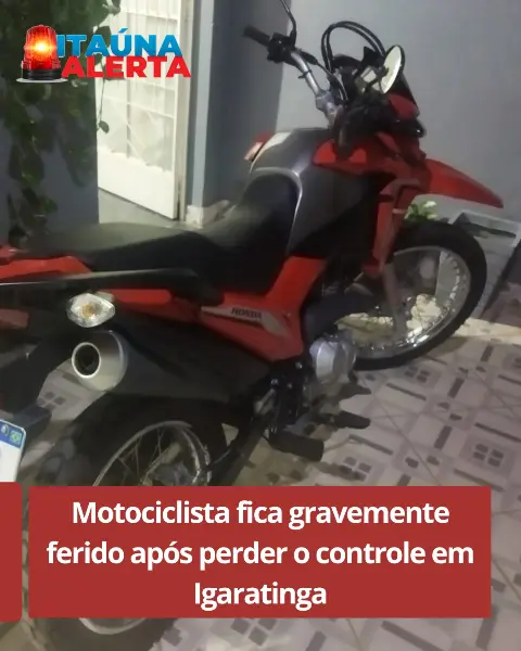 Motociclista fica gravemente ferido em acidente na MG-430, em Igaratinga