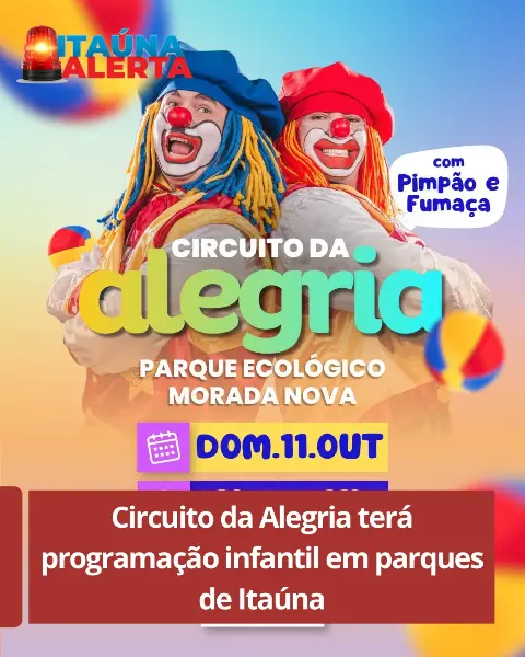 Circuito da Alegria leva recreação infantil a parques de Itaúna
