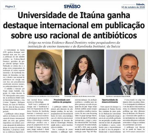 Pesquisa de Odontologia da UIT publicada na Nature
