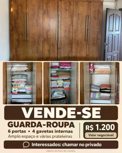 Guarda roupas de casal 6 portas semi novo