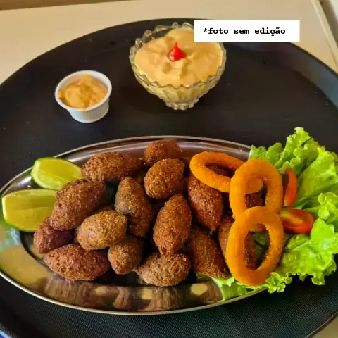 Porção de kibe com molho especial no Bar Sabor Cachoeira