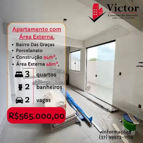 Apartamento 3 quartos à venda nas Graças