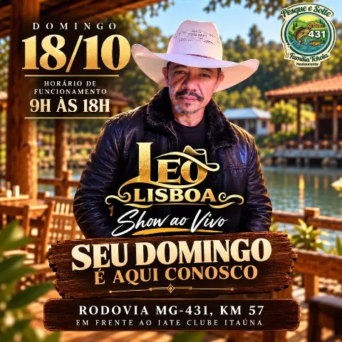 Show ao vivo com Léo Lisboa no Pesque e Solte Família Tchola