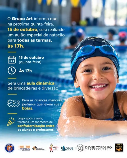 Aulão especial de natação no Tropical Tênis Clube