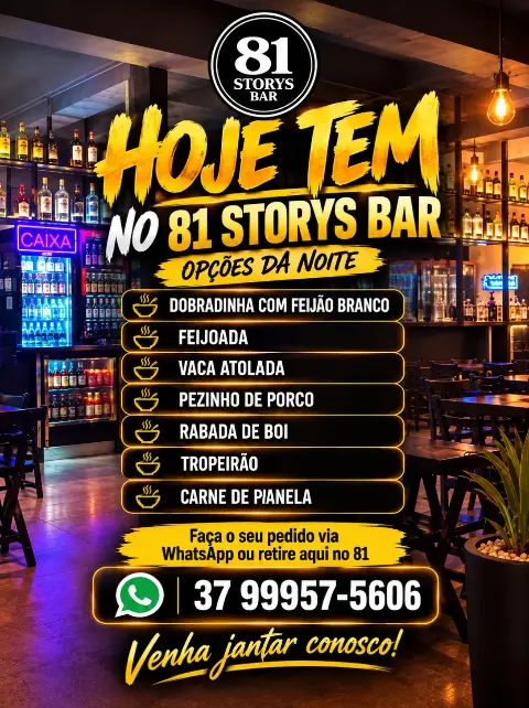 Jantar caseiro no 81 Storys Bar, Parque Jardim