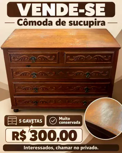 Cômoda de sucupira, muito conservada