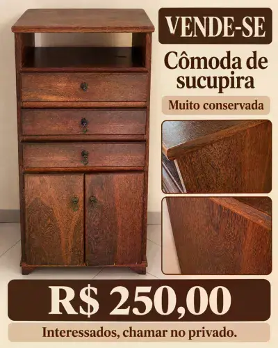 Cômoda de sucupira super conservada
