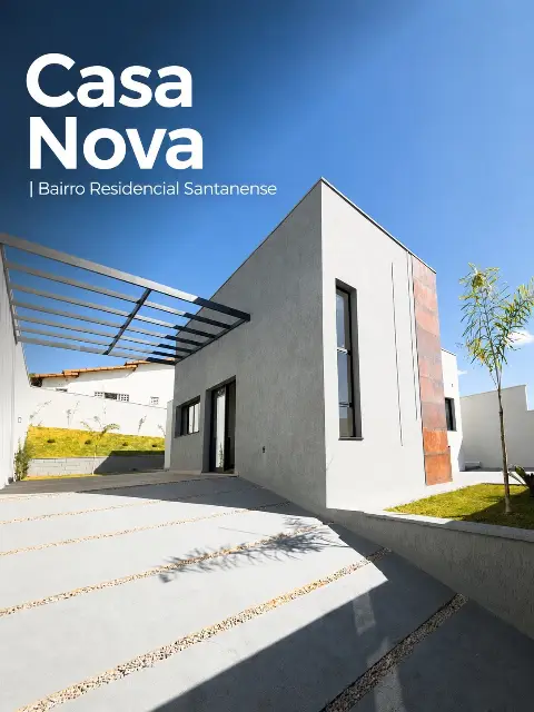 Casa nova 3 quartos no Residencial Santanense