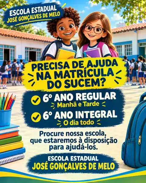 Matrículas 2027 na Escola Estadual José Gonçalves de Melo