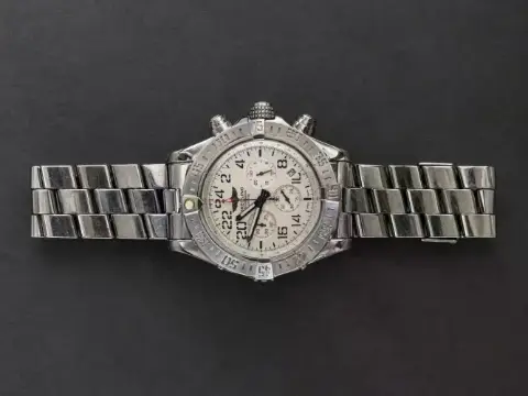Relógio Breitling Prata com Mostrador Claro e Cronógrafo