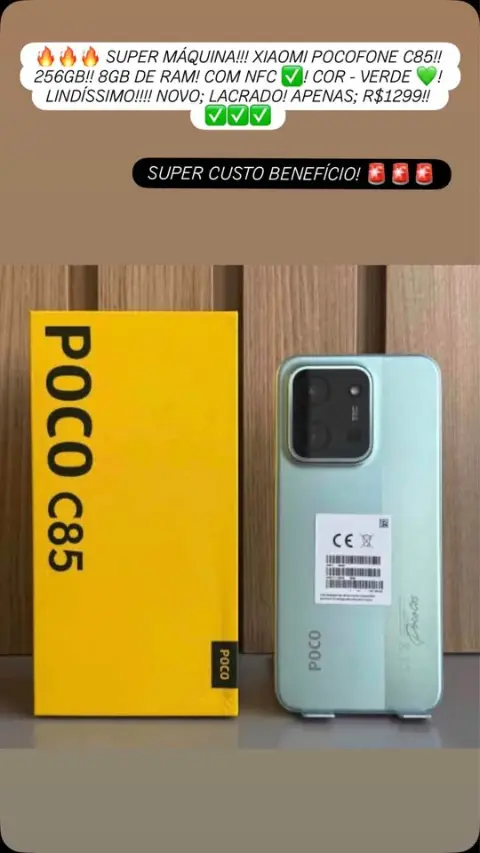 Poco Fone C85 256GB novo e lacrado — Ville Imports