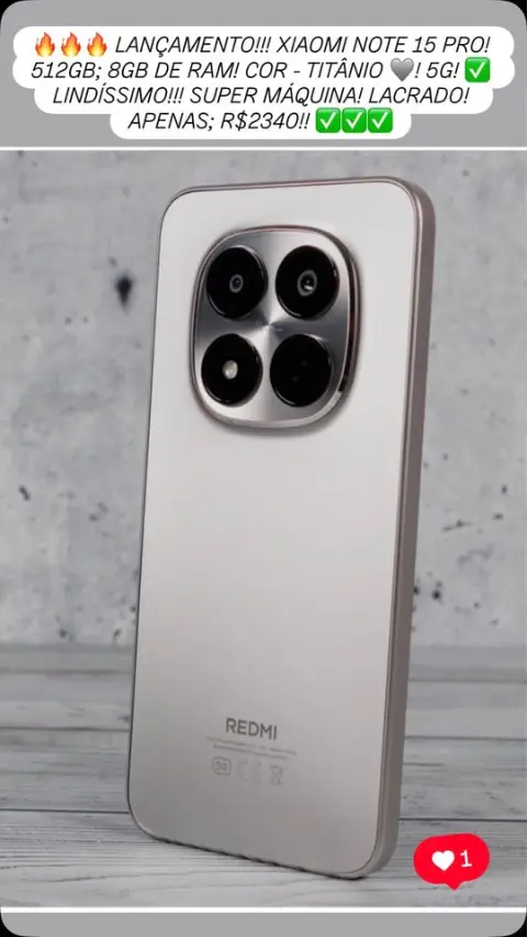 Xiaomi Note 15 Pro 512GB novo e lacrado
