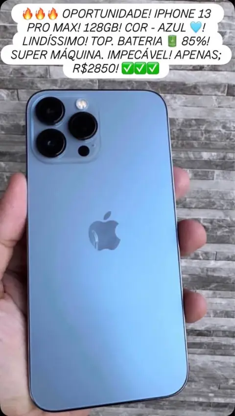 iPhone 13 Pro Max 128GB seminovo azul — Ville Imports