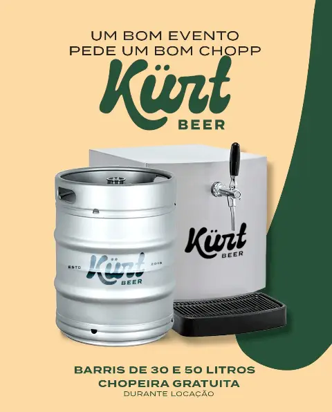 Chopp artesanal Kurt Beer para eventos em Itaúna