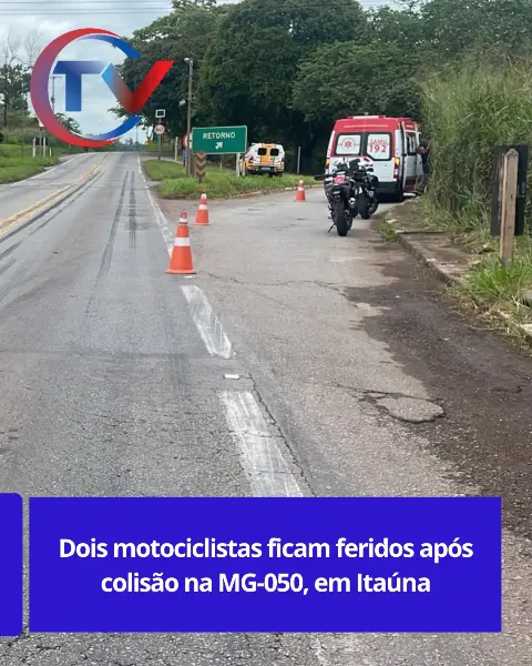 Acidente com motocicletas fere dois jovens na MG-050