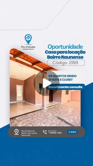 Casa 3 quartos para alugar no Itaunense