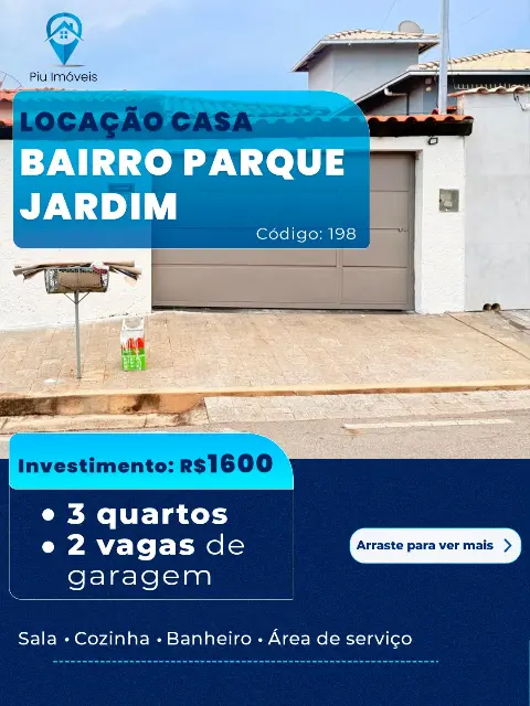 Casa 3 quartos para alugar no Parque Jardim — Parque Jardim Santanense