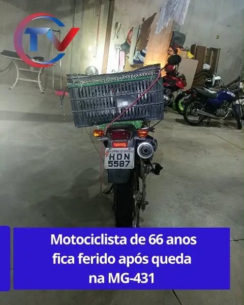 Motociclista ferido em acidente na MG-431 em Pará de Minas