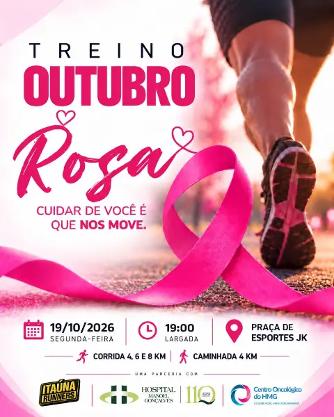 Treino Rosa reúne participantes para corrida e caminhada em Itaúna