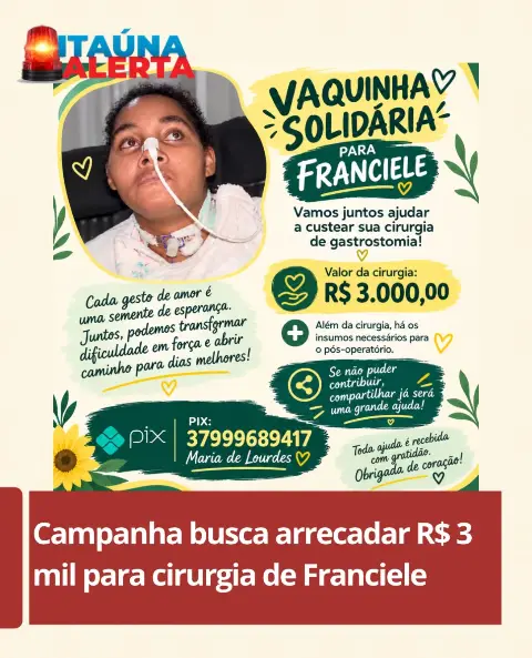 Campanha solidária para cirurgia de gastrostomia de Franciele