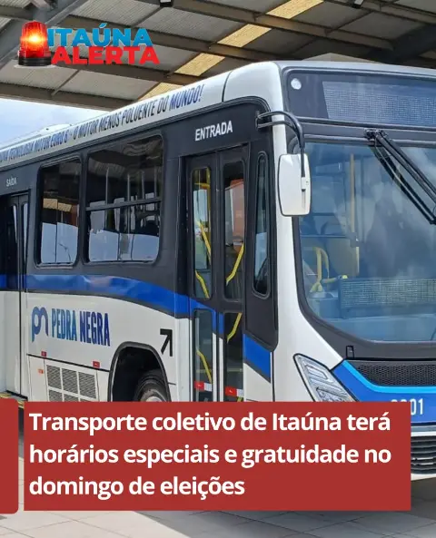 Transporte coletivo gratuito em Itaúna no domingo de eleição