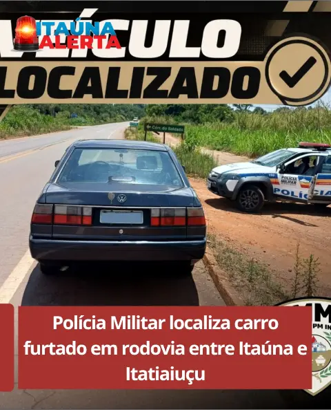 VW Santana furtado é localizado na MG-431, entre Itaúna e Itatiaiuçu