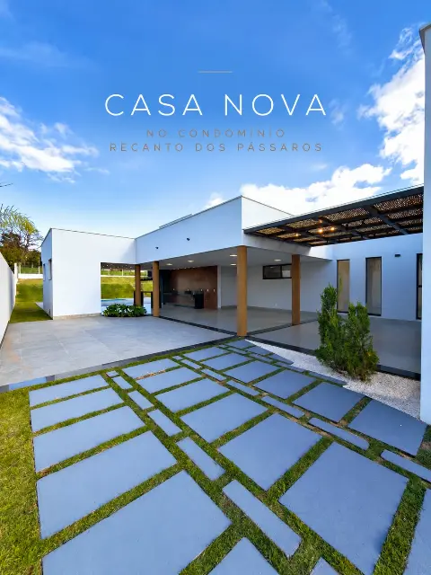 Casa nova 3 quartos no Condomínio Recanto dos Pássaros
